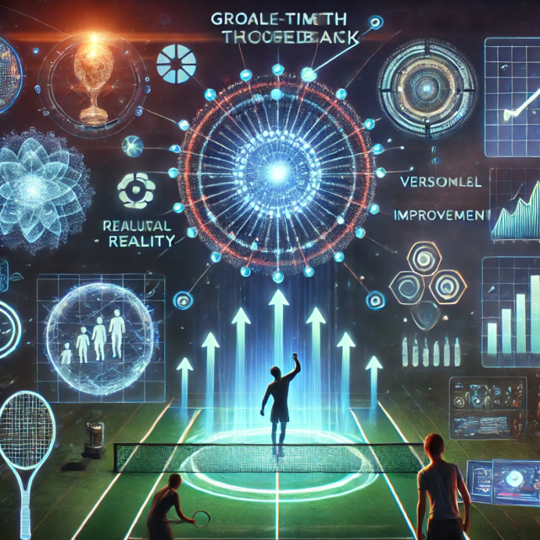 Grafische Darstellung von Fortschritt, Technologie und Sportleistungsanalyse.